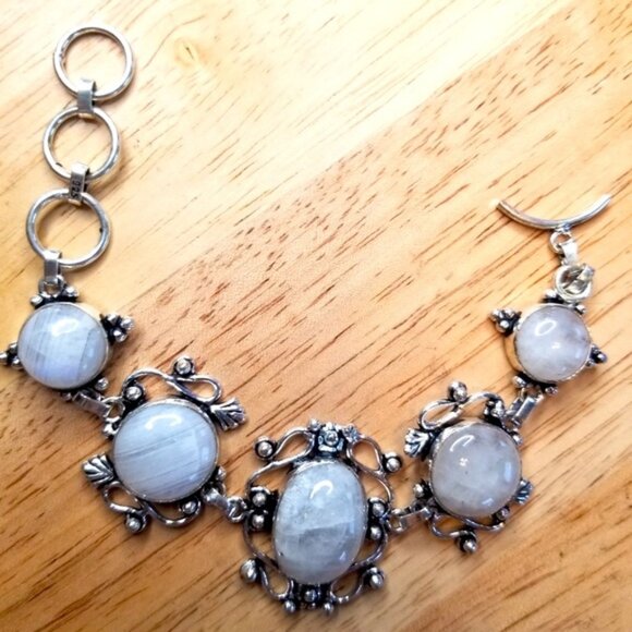 Moonstone Vintage Silver Bracelet - Picture 9 of 13